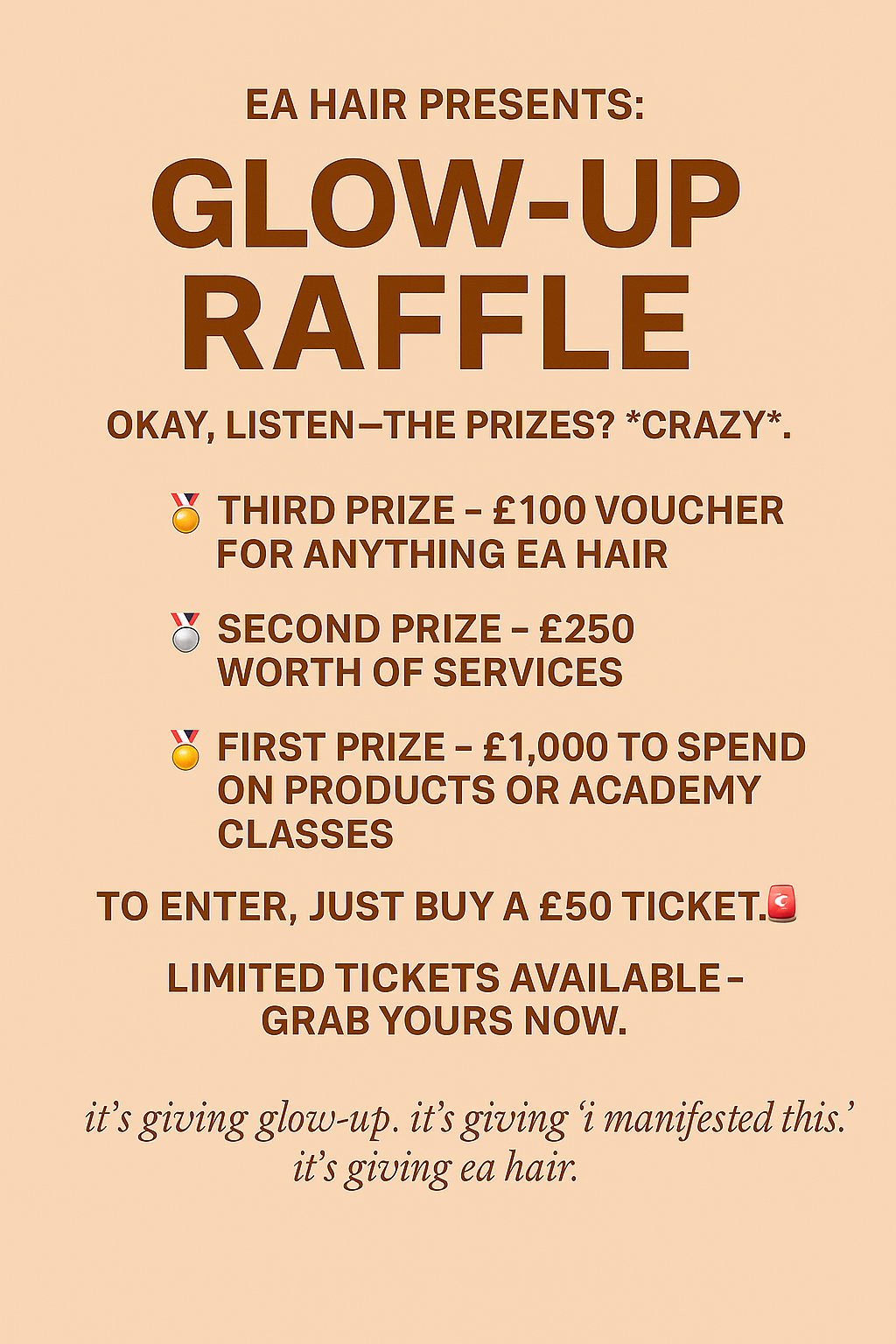 EA HAIR GLOW-UP RAFFEL TICKET 🎟️✨