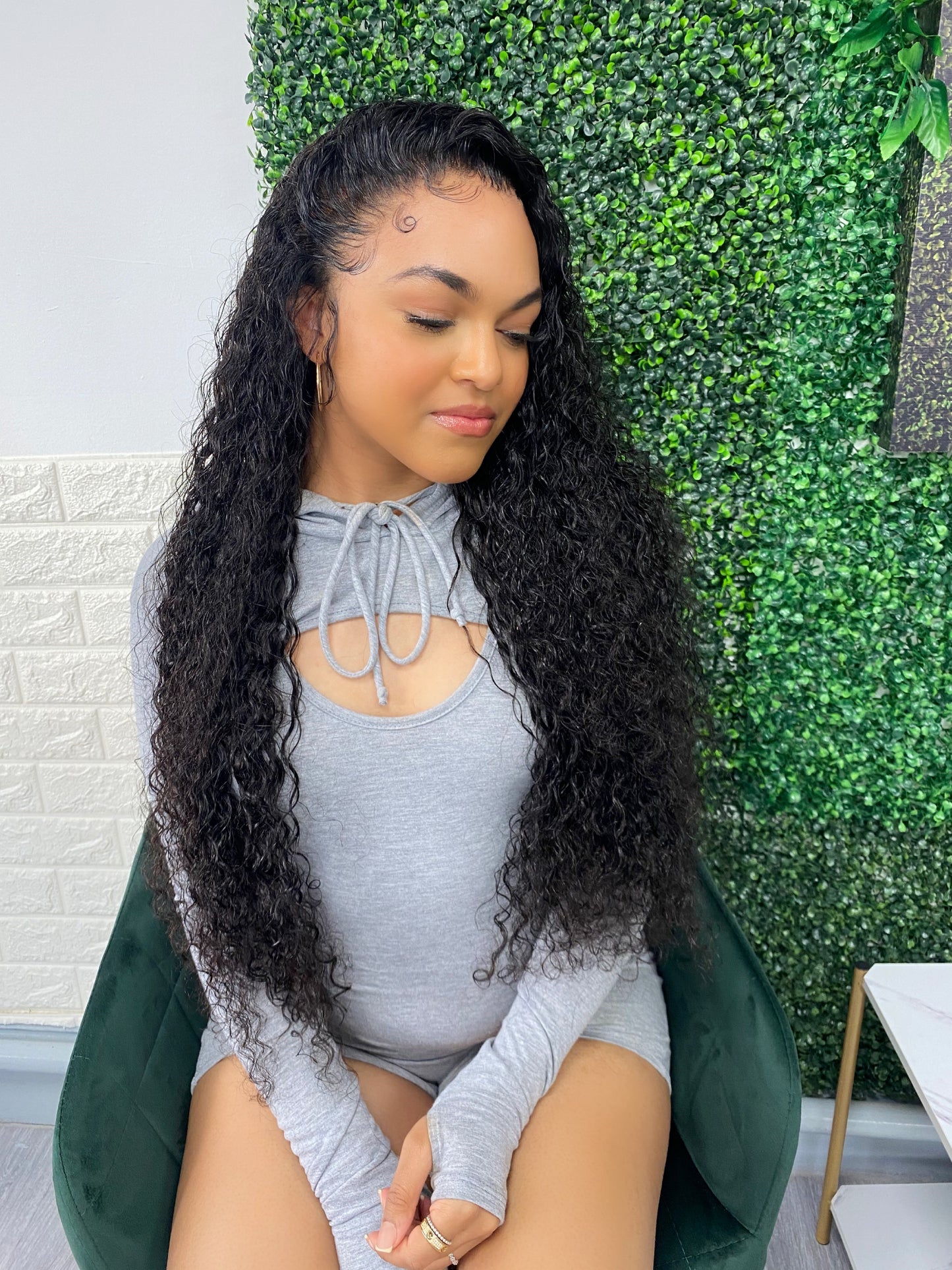 Natural black loose curl wig - Aladdin