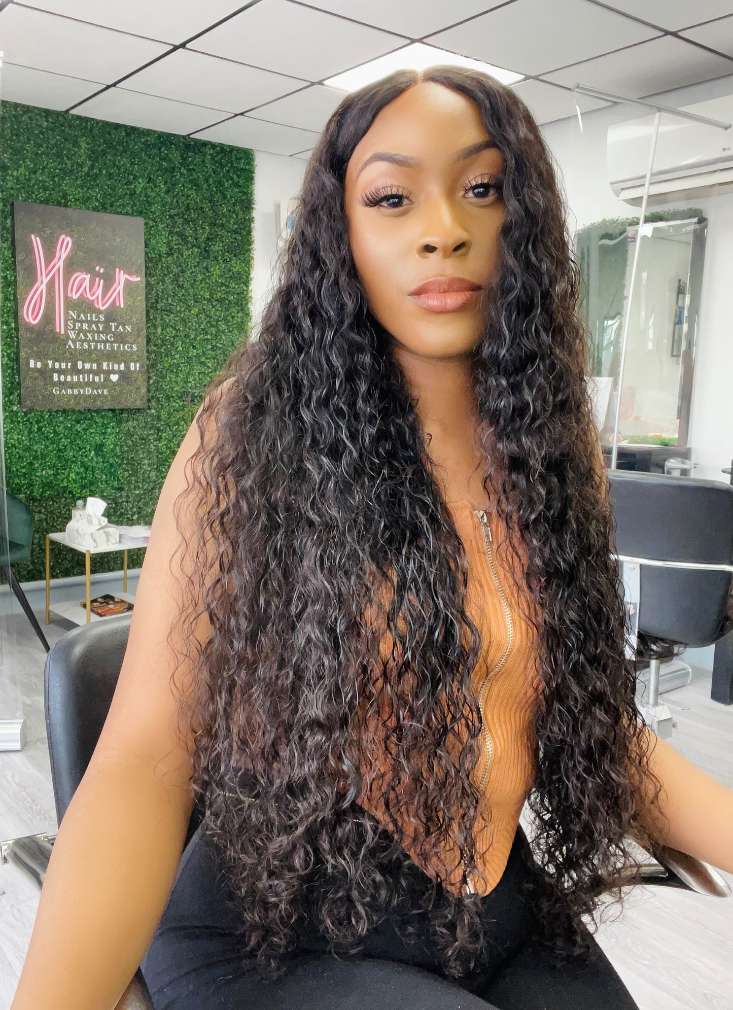 Natural black loose curl wig - Aladdin