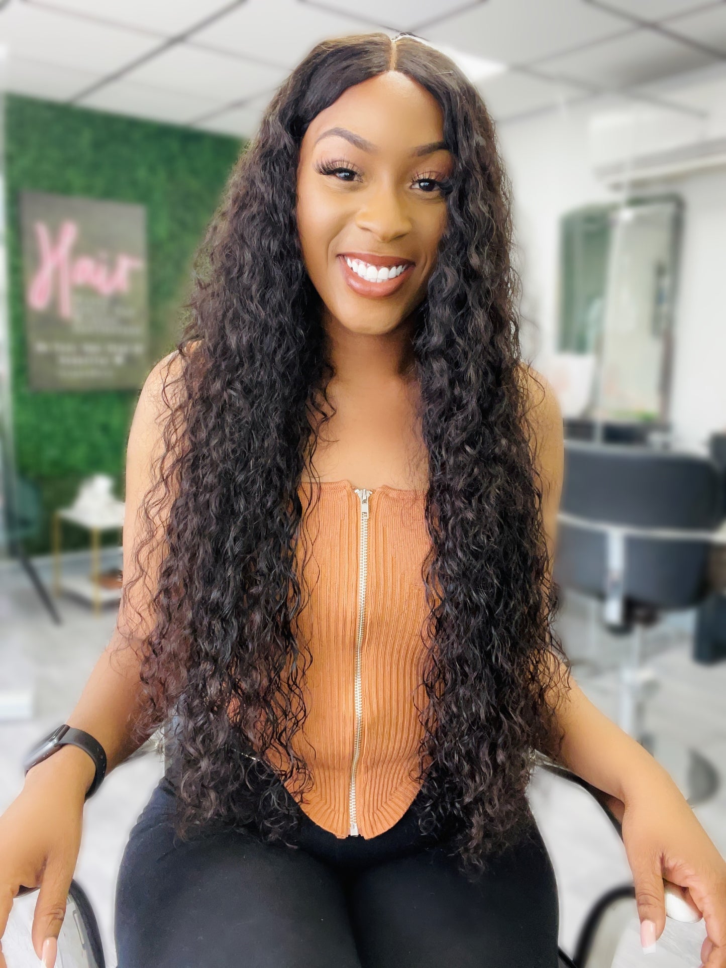 Natural black loose curl wig - Aladdin