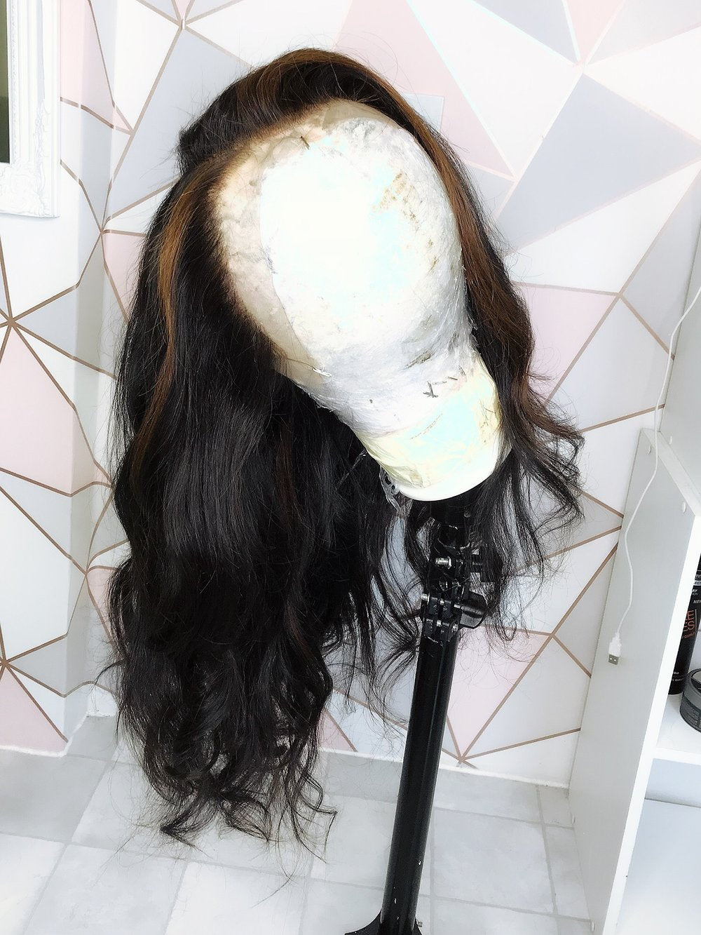Dark brown, warm brown highlights wig - GALAXY
