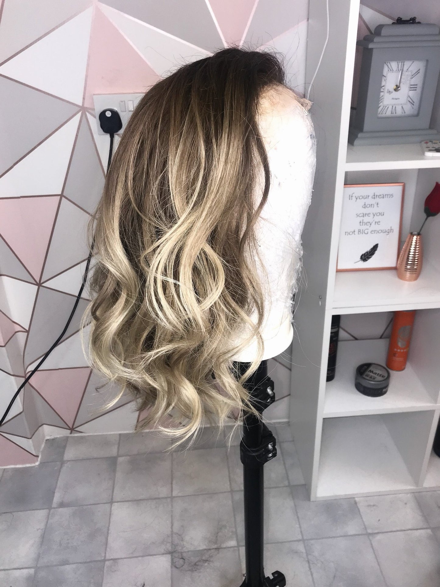 Blonde balayage, brown root wig - ALANA