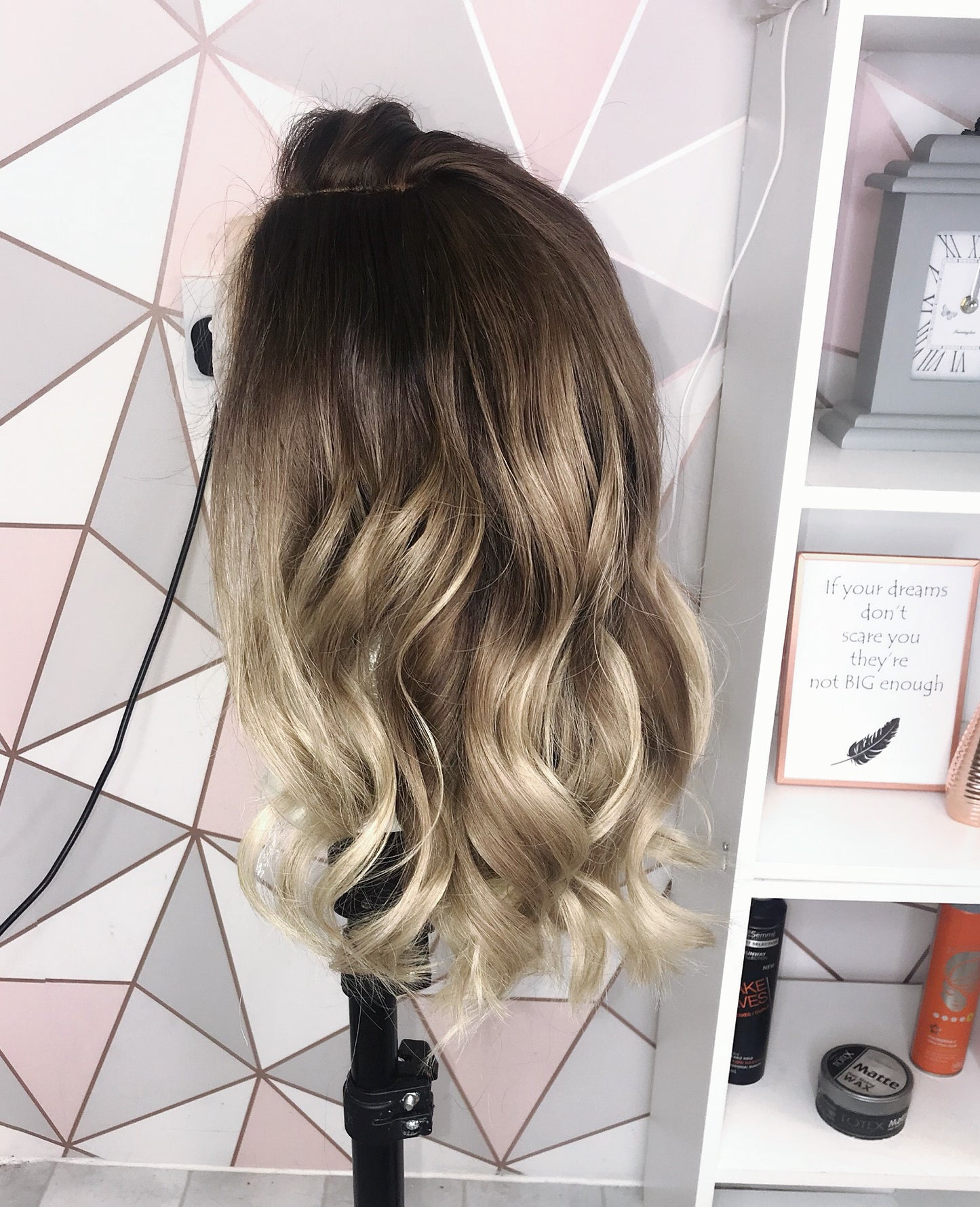 Blonde balayage, brown root wig - ALANA