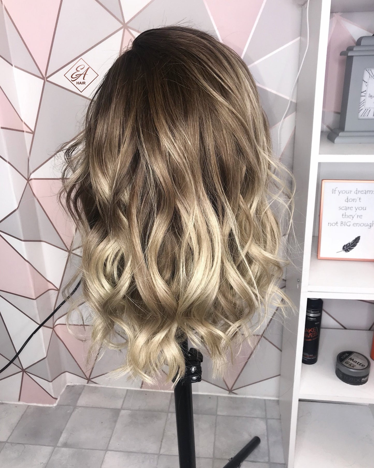 Blonde balayage, brown root wig - ALANA