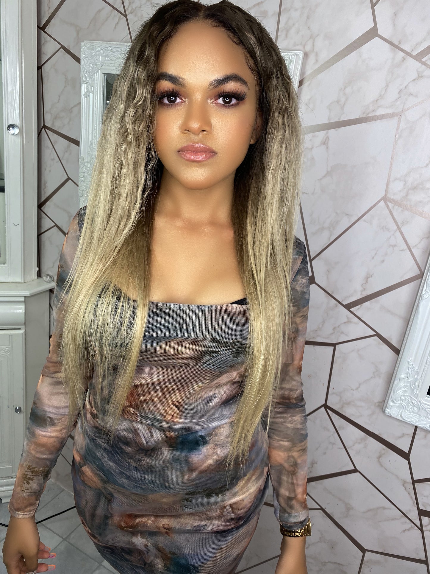 Gold nude blonde balayage wig - GOLDEN BEIGE