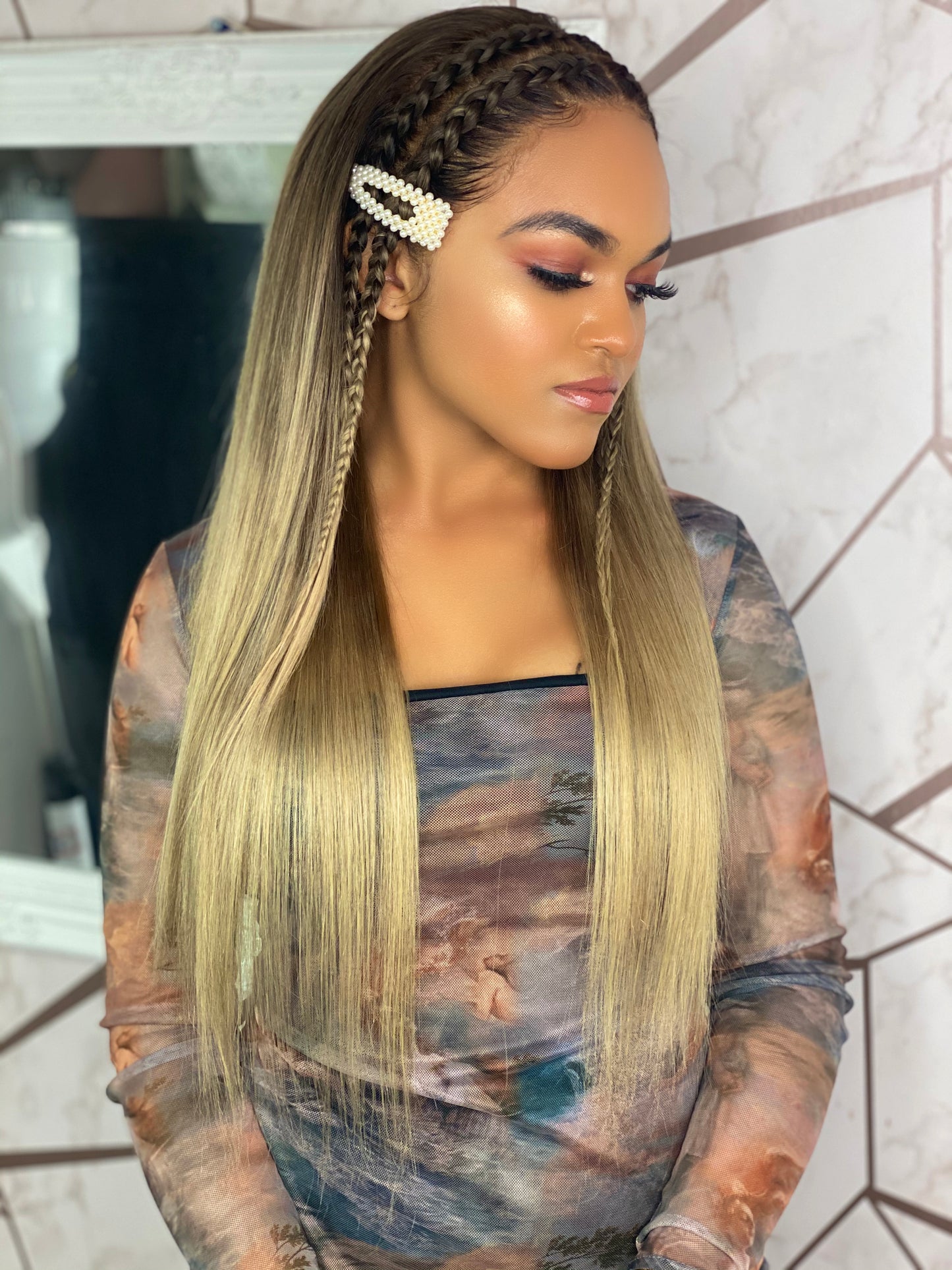 Gold nude blonde balayage wig - GOLDEN BEIGE