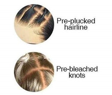 Heavy blonde highlighted wig unit, dark brown roots wig - HONOLULU HONEY