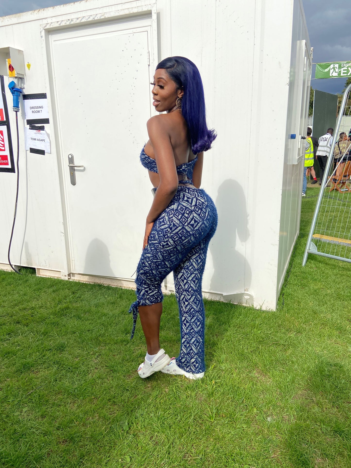 Deep Blue and Purple Long Bob Wig - BLUE GRAPE