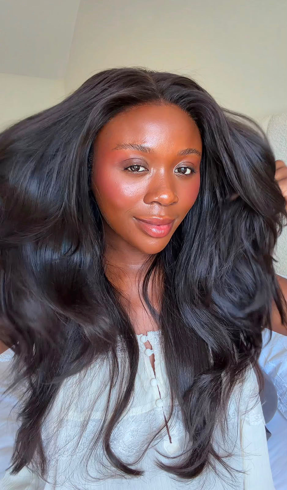 Natural Black Long Butterfly Cut Layered Wig - INDIA B