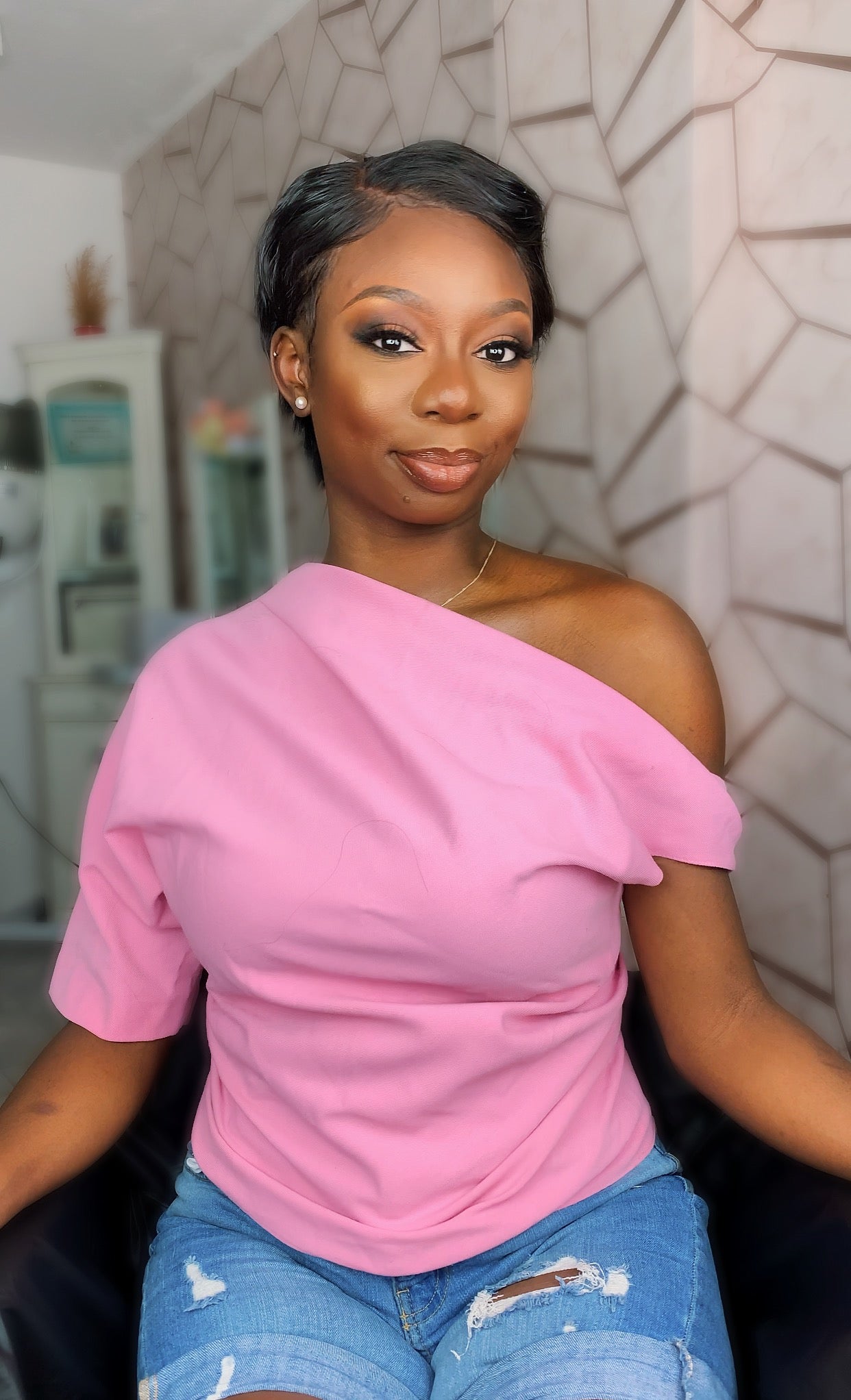 Natural black pixie cut  wig - JILL