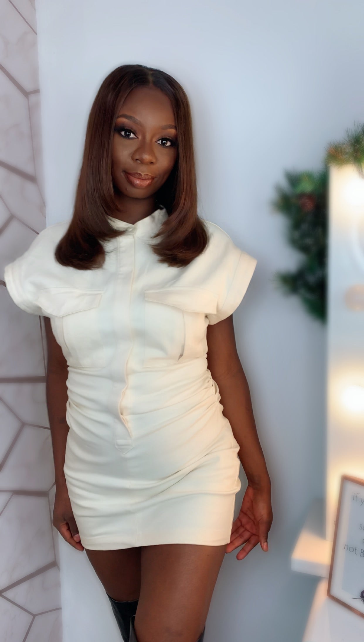 Warm chocolate brown layered wig - KELLY