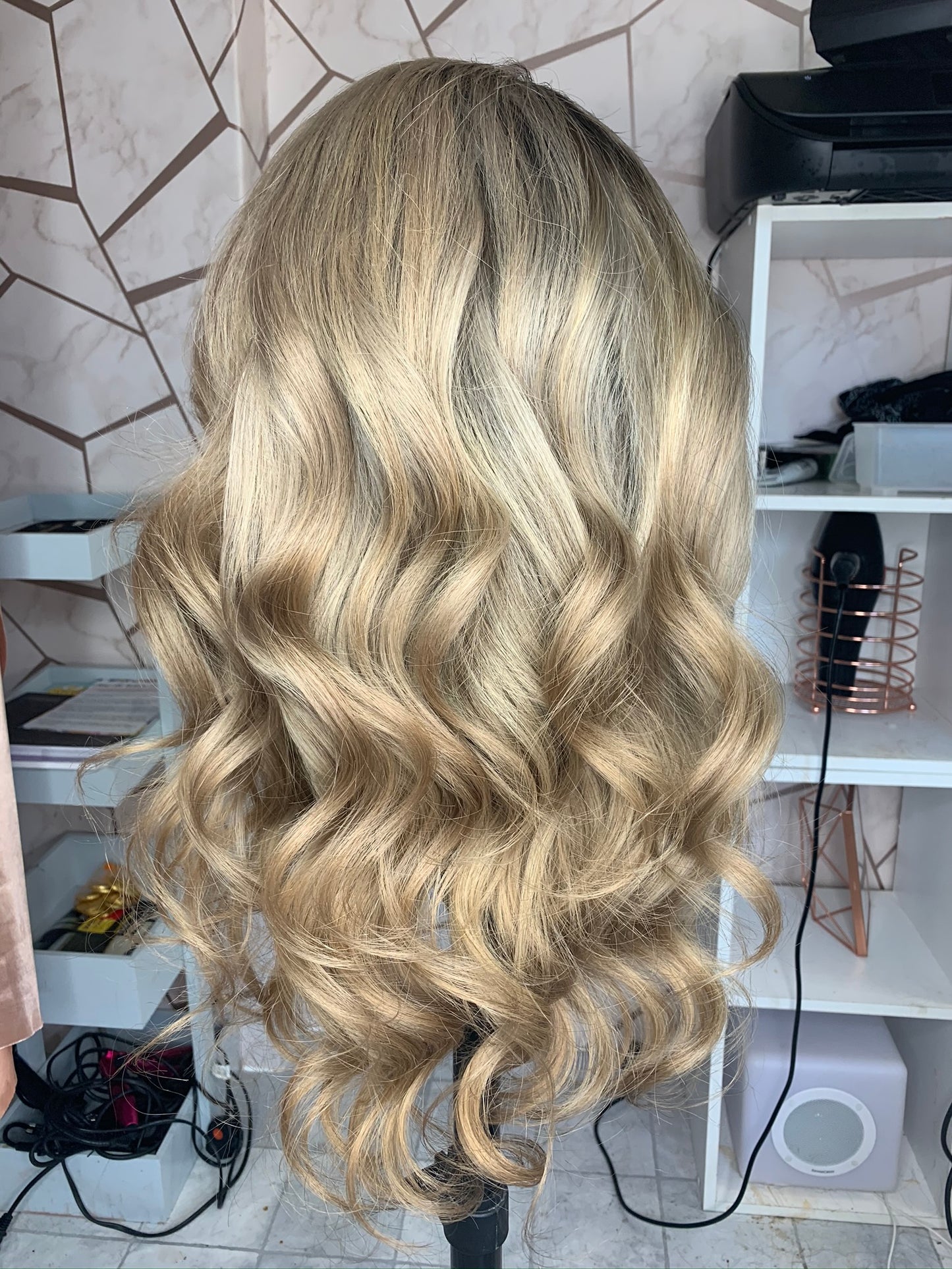 Warm Blonde, Dark Roots Wig - BADDIE