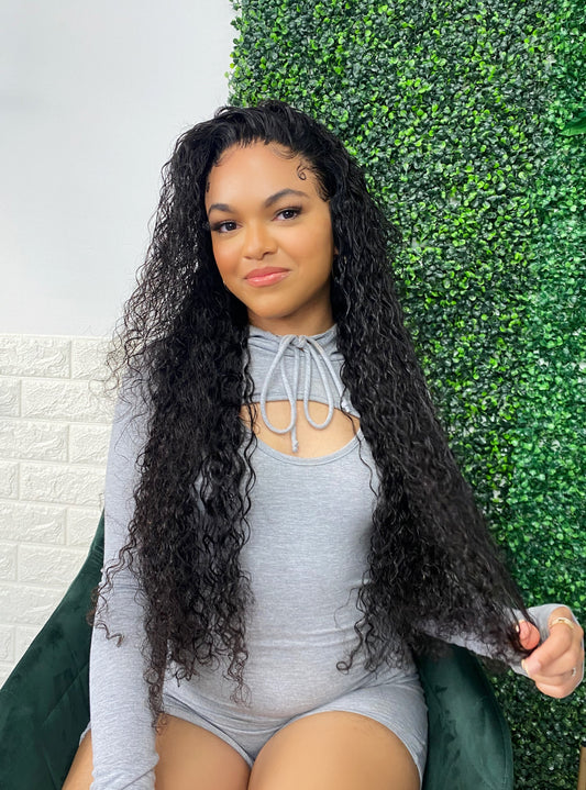 Natural black loose curl wig - Aladdin