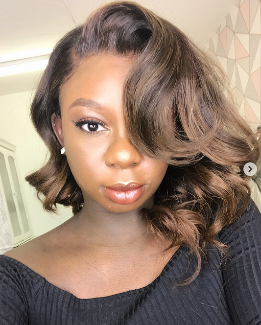 Medium brown balayage, a-symmetrical wig - BROWN SUGAR